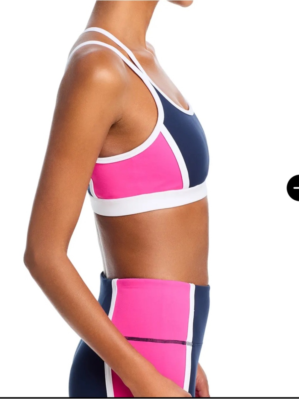 AQUA ATHLETIC Toned Out Color Block Sports Bra & Leggings Set in Raspberry XS - Picture 4 of 11